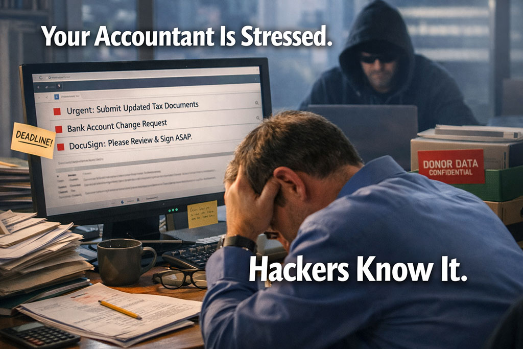 Your Accountant Is Stressed. </br>Hackers Know It.