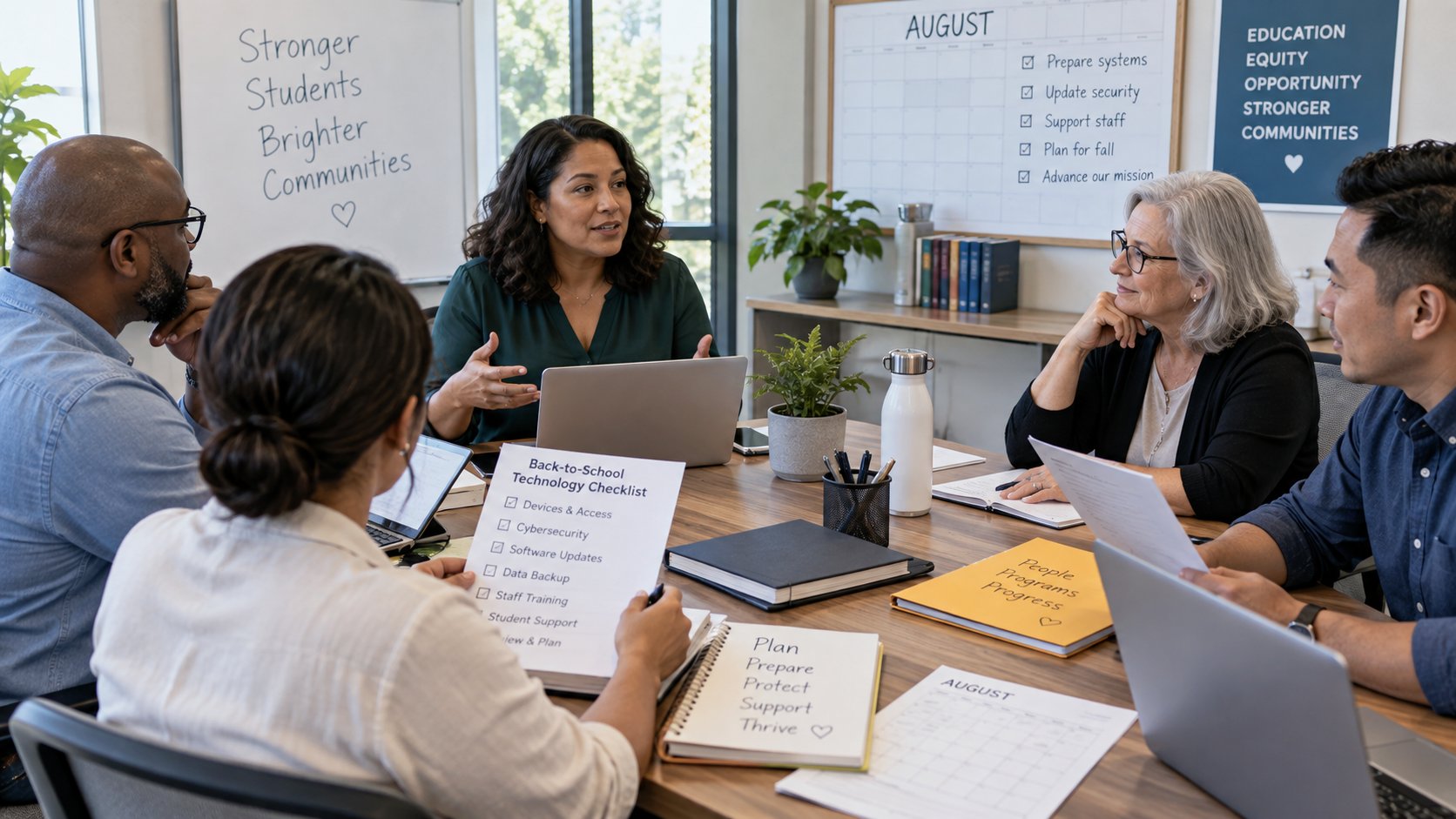 Nonprofit board reviewing a back-to-school technology checklist